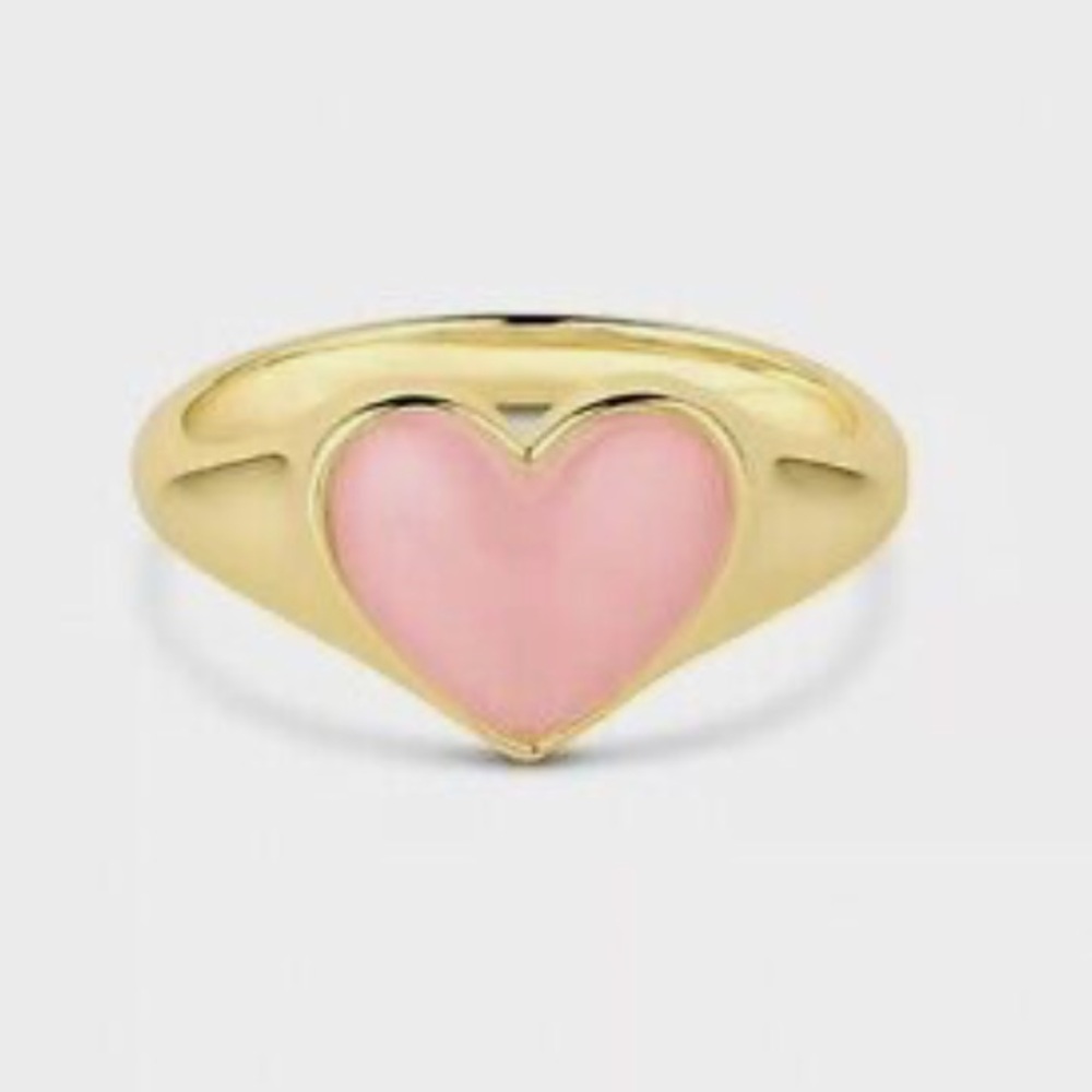 NWT Gorjana Lou Heart Gemstone in Rose Quartz, Size 9